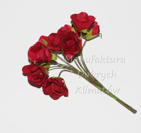 MDK różyczki papierowe 2 bordowe 18x20mm - 10szt (3921)