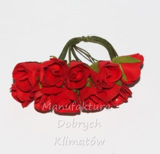 MDK różyczki papierowe 2 czerwone 18x20mm - 10szt (3920)