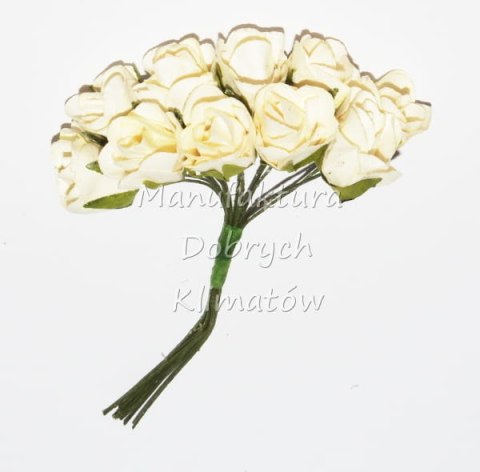 MDK różyczki papierowe 2 kremowe 18x20mm - 10szt (3918)