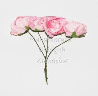 MDK różyczki papierowe 3 różowe 30x18mm - 4szt (3924)