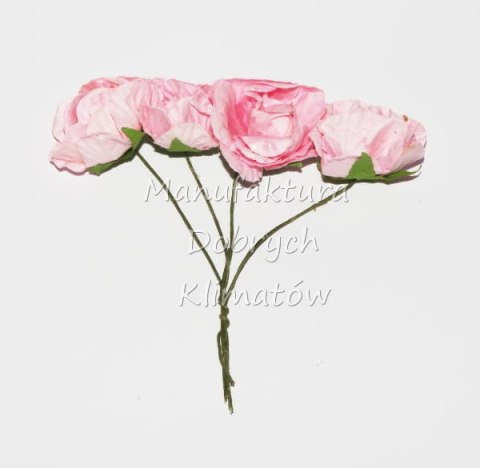 MDK różyczki papierowe 3 różowe 30x18mm - 4szt (3924)