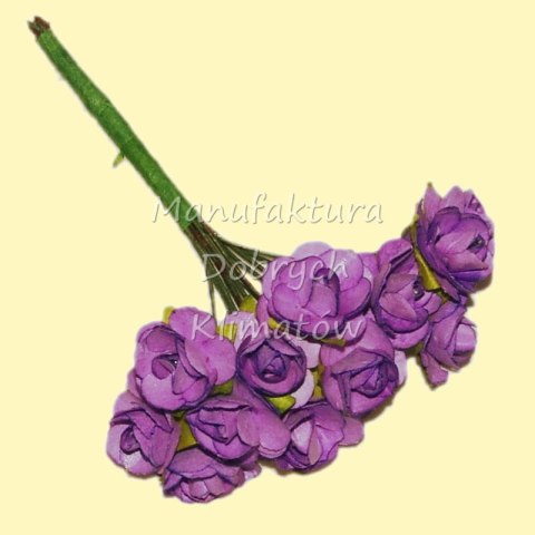 MDK różyczki papierowe mini 4 fioletowe 15x8mm - 11szt (3932)