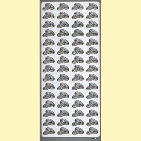 Naklejki samoprzylepne OBRĄCZKI MAŁE PODWÓJNE srebrne 1829S