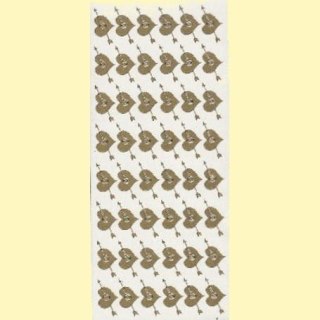 Naklejki samoprzylepne SERCE I STRZAŁA złote 1951Z