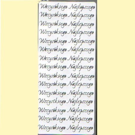 Naklejki samoprzylepne Wszystkiego Najlepszego srebrna 4290S