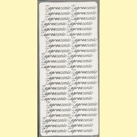 Naklejki samoprzylepne ZAPROSZENIE srebrne 7912S