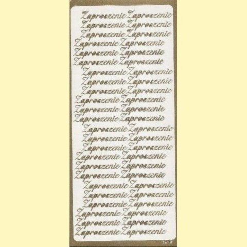 Naklejki samoprzylepne ZAPROSZENIE złote 7912Z