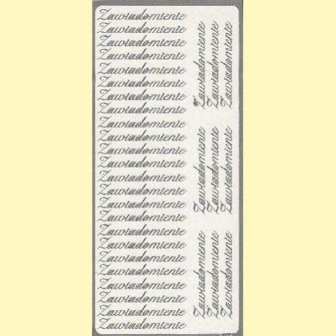 Naklejki samoprzylepne ZAWIADOMIENIE srebrne 7913S