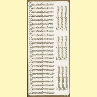 Naklejki samoprzylepne ZAWIADOMIENIE złote 7913Z