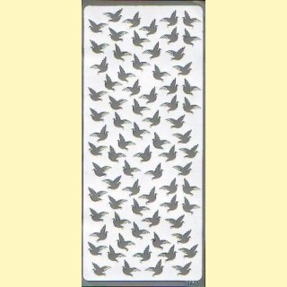 Naklejki samoprzylepne gołąbki srebrne 0074Z