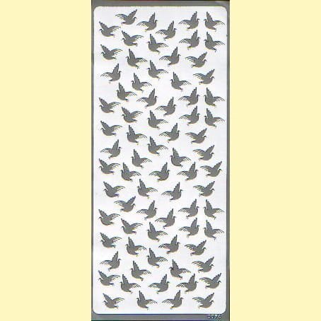 Naklejki samoprzylepne gołąbki srebrne 0074Z