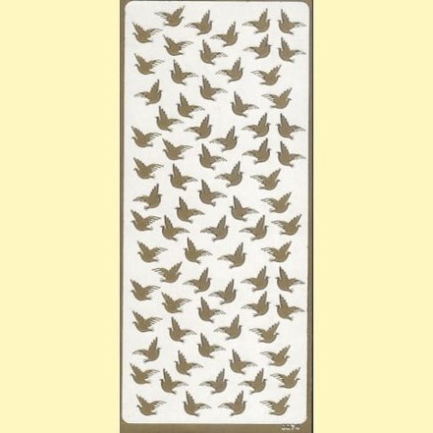 Naklejki samoprzylepne gołąbki złote 0074Z