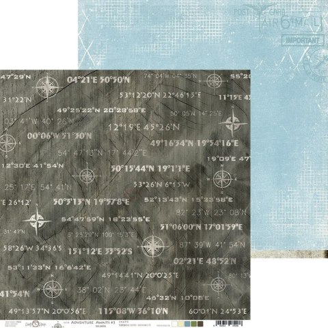 ADVENTURE AWAITS - 03 - dwustronny papier 30,5x30,5cm [CC-PD-AA-09-03]
