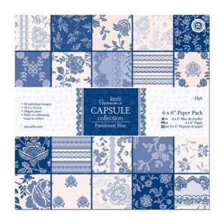 DP Craft ZESTAW PAPIERÓW 15,2 X 15,2 CM - PAPERMANIA - CAPSULE PARISIENNE BLUE (32 KARTKI)