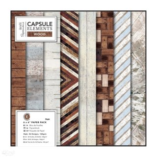 DP Craft ZESTAW PAPIERÓW 15,2 X 15,2 CM - PAPERMANIA - ELEMENTS WOOD (36 KARTEK) PMA 160251