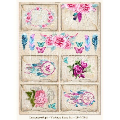 Lemoncraft Papier ozdobny do scrapbookingu A4- Vintage Time 011 LP-VT011