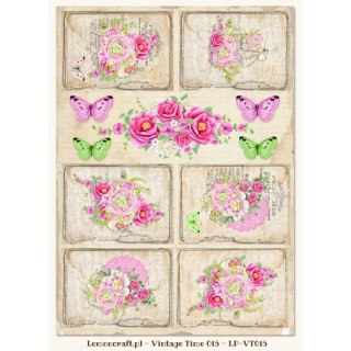 Lemoncraft Papier ozdobny do scrapbookingu A4- Vintage Time 015 LP-VT015