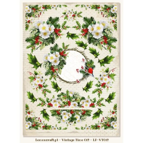 Lemoncraft Papier ozdobny do scrapbookingu A4- Vintage Time 12 LP-VT012