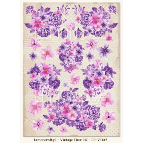 Lemoncraft Papier ozdobny do scrapbookingu A4- Vintage Time 17 LP-VT017