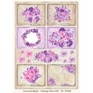 Lemoncraft Papier ozdobny do scrapbookingu A4- Vintage Time 18 LP-VT018