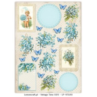 Lemoncraft Papier ozdobny do scrapbookingu A4- Vintage Time 20 LP-VT020