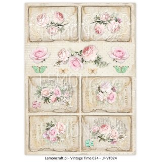 Lemoncraft Papier ozdobny do scrapbookingu A4- Vintage Time 24 LP-VT024