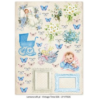 Lemoncraft Papier ozdobny do scrapbookingu A4- Vintage Time 26 LP-VT026