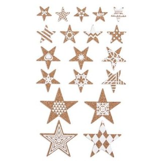 Naklejki korkowe - gwiazdki 19szt - DPKR-004