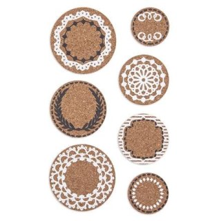 Naklejki korkowe - koła 7szt - DPKR-003