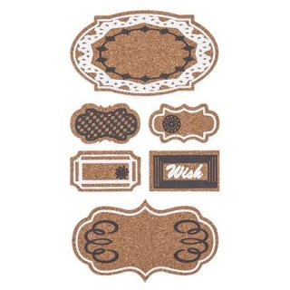 Naklejki korkowe - tagi 6szt - DPKR-002