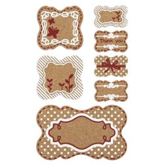 Naklejki korkowe - tagi 7szt - DPKR-005