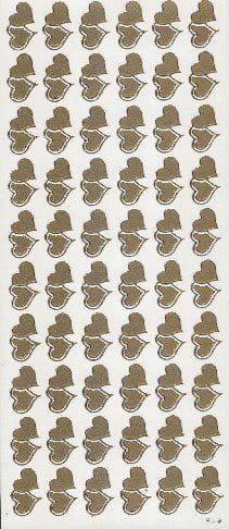 Naklejki samoprzylepne Dwa serca złote 1950Z