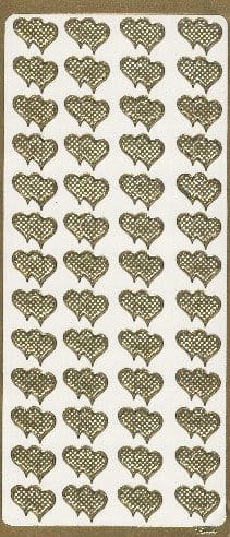 Naklejki samoprzylepne Serca podwójne złote 1944Z