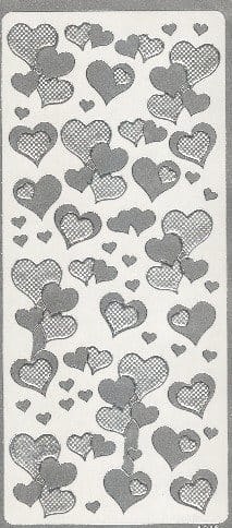 Naklejki samoprzylepne Serca różne srebrne 1943S