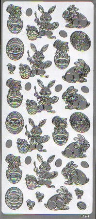 Naklejki samoprzylepne Wielkanocna srebrna 1704S