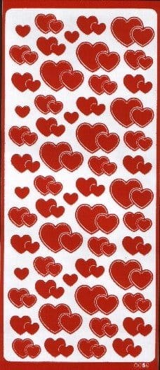 Naklejki samoprzylepne serca czerwona 0059C