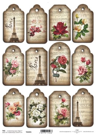 Papier do scrapbookingu A4 ITD TAG001