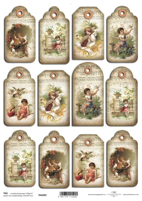 Papier do scrapbookingu A4 ITD TAG002