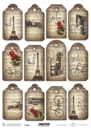 Papier do scrapbookingu A4 ITD TAG003