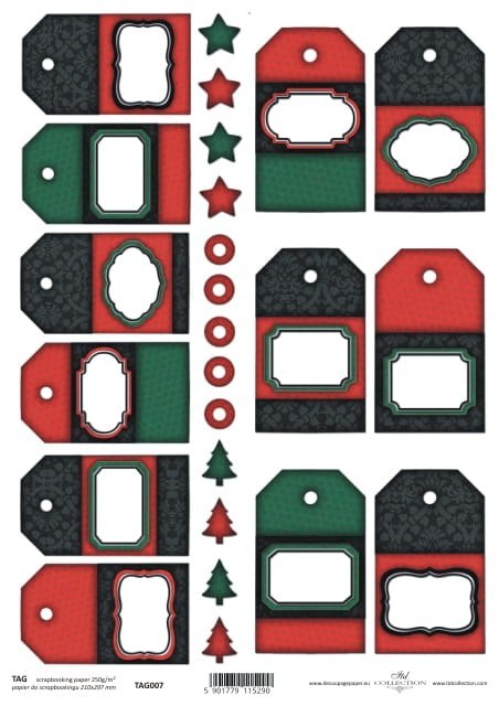 Papier do scrapbookingu A4 ITD TAG007