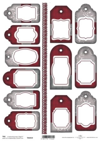 Papier do scrapbookingu A4 ITD TAG010