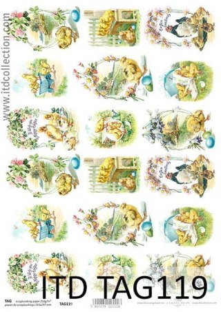 Papier do scrapbookingu A4 ITD TAG0119