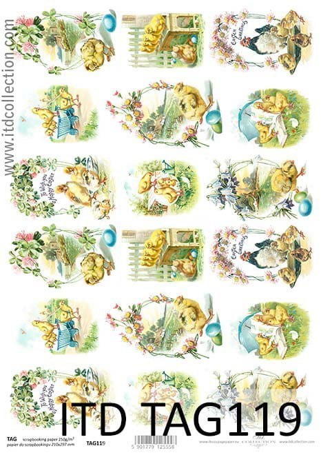 Papier do scrapbookingu A4 ITD TAG0119