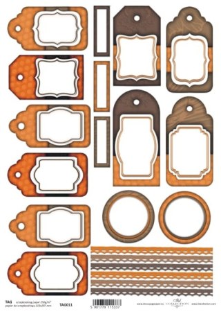 Papier do scrapbookingu A4 ITD TAG011