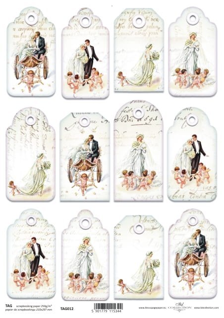 Papier do scrapbookingu A4 ITD TAG012