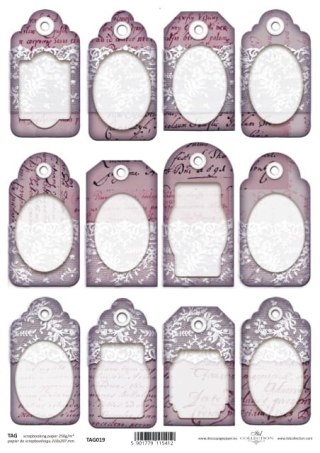 Papier do scrapbookingu A4 ITD TAG019