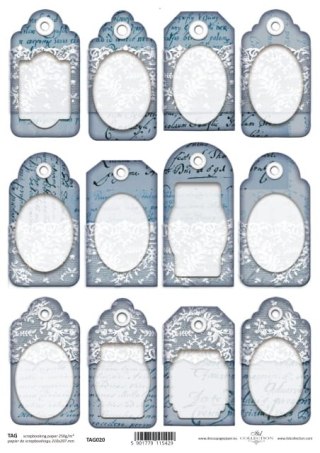 Papier do scrapbookingu A4 ITD TAG020