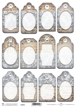 Papier do scrapbookingu A4 ITD TAG021