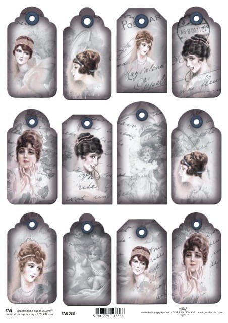 Papier do scrapbookingu A4 ITD TAG033