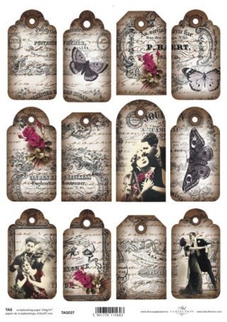 Papier do scrapbookingu A4 ITD TAG037